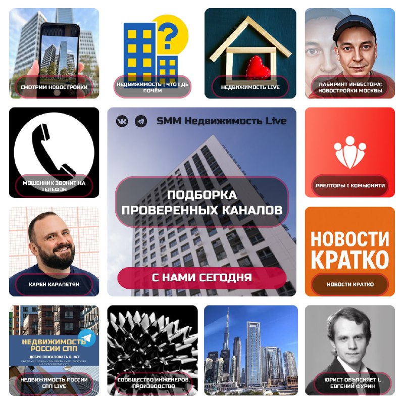 Рекомендуемые Telegram-каналы для недвижимости, новостей и профессионального развития