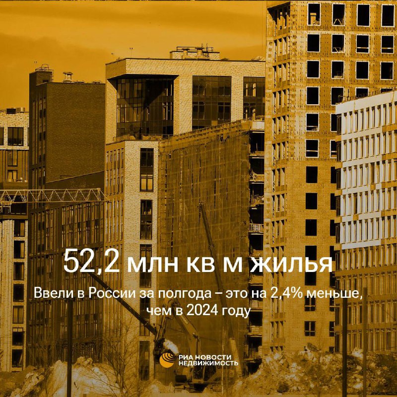Снижение объемов нового жилья в России за первую половину 2025 года