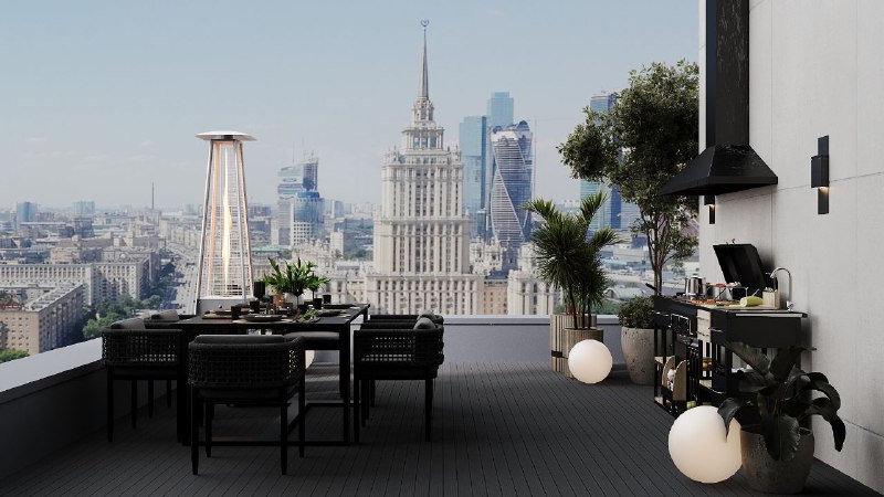 Роскошный пентхаус с панорамными видами в центре Москвы