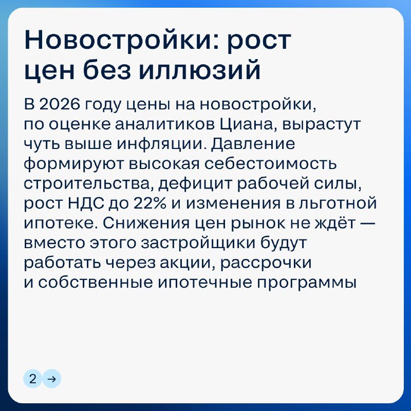 Прогнозы развития рынка недвижимости на 2026 год