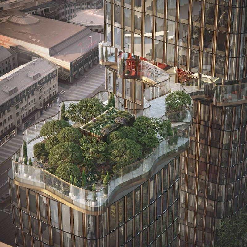 Новый клубный комплекс в Москве с уникальным парящим садом и современным дизайном