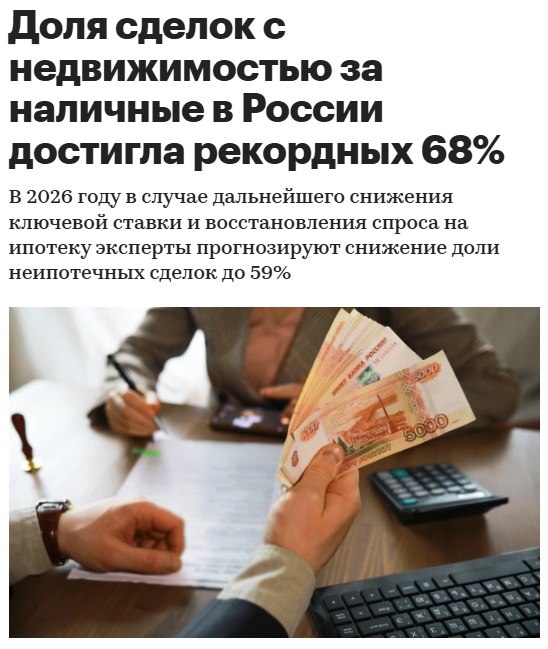 Рост количества сделок с недвижимостью без ипотеки достиг пятилетнего максимума
