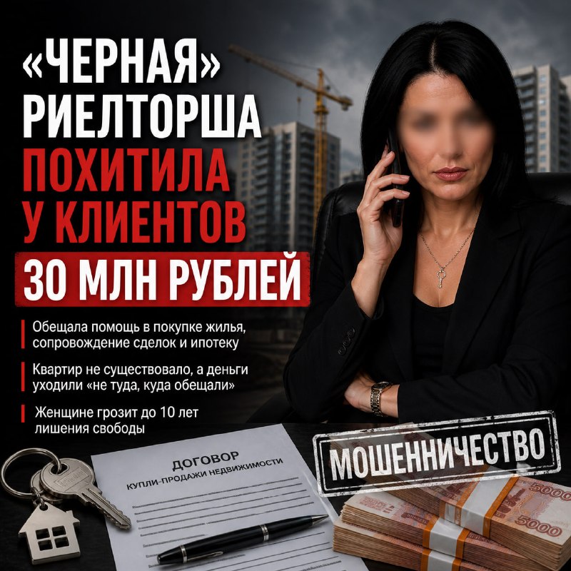 В Красноярске риелтор-«однодневка» похитила у клиентов около 30 млн рублей