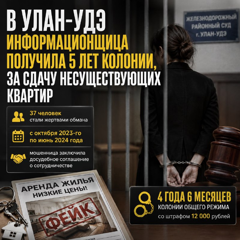 В Улан-Удэ мошенница осуждена за продажу «аренды» несуществующих квартир