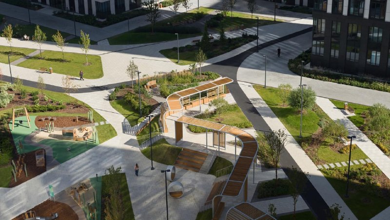 Благоустройство внутренней территории ЖК West Garden: система садов-состояний