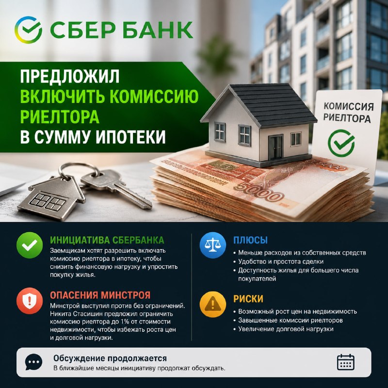 Сбербанк хочет включать комиссию риелтора в сумму ипотеки: за и против