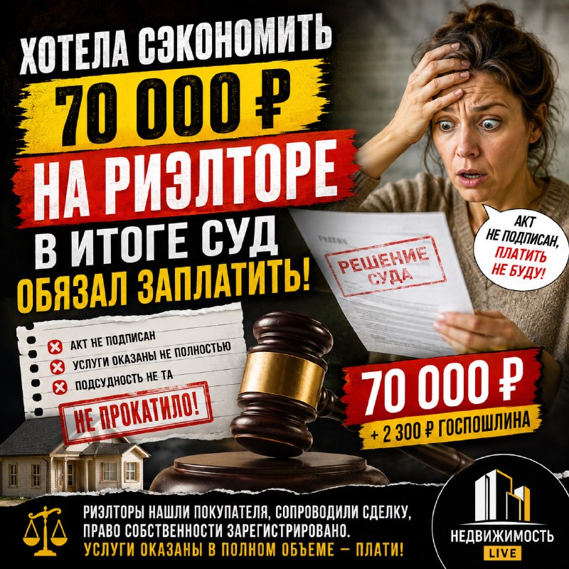 Суд обязал заплатить риэлтору за услуги по договору