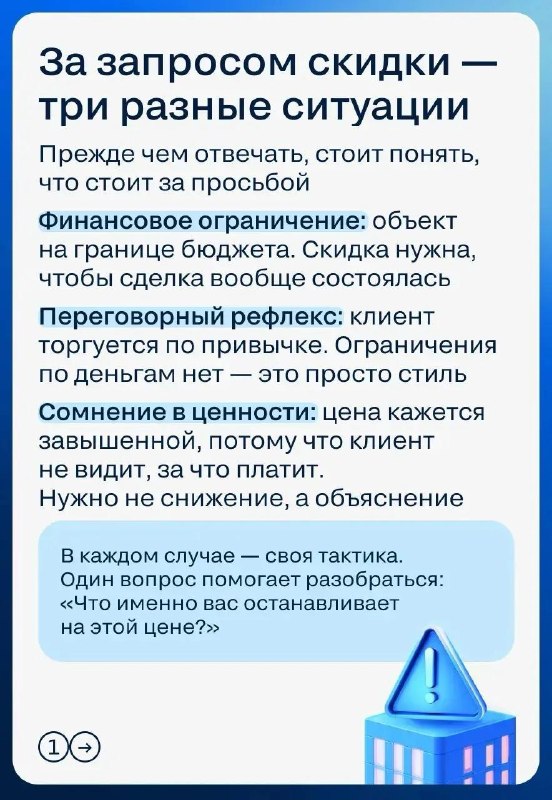 Покупатель требует скидку: как удержать цену и сохранить сделку