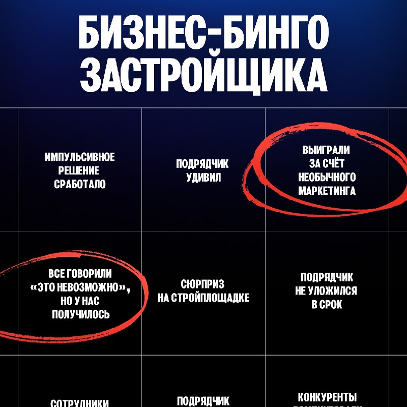 Бизнес-бинго девелопмента: маркетинг с юмором и сделки день в день