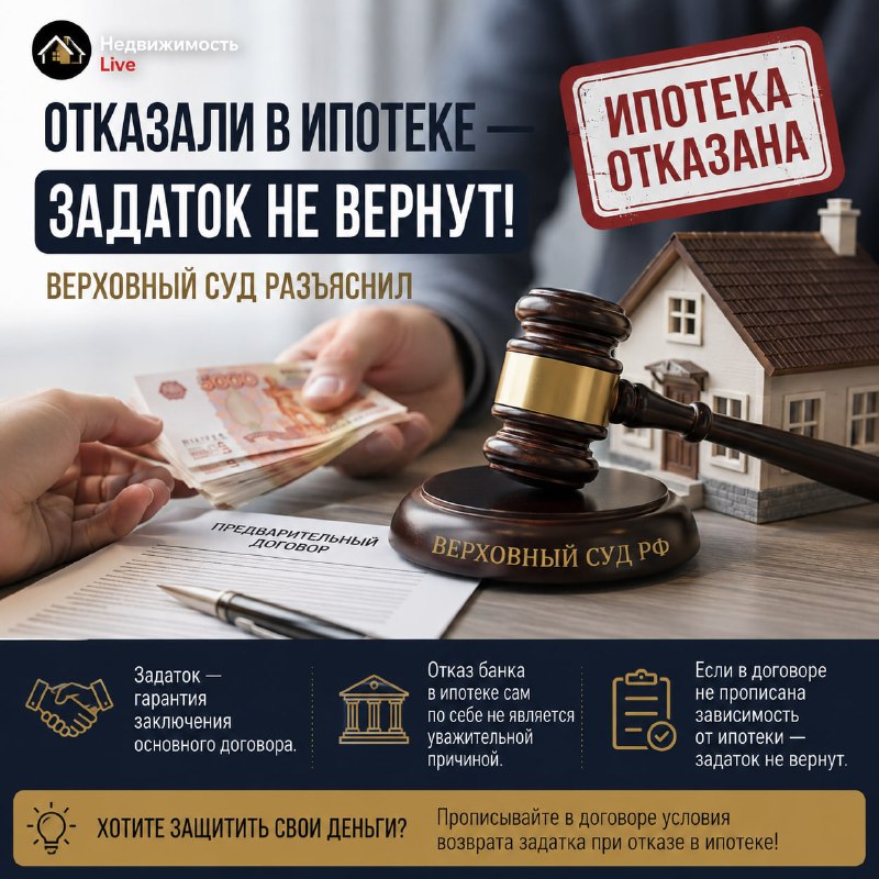 Верховный суд: отказ в ипотеке не всегда дает право на возврат задатка