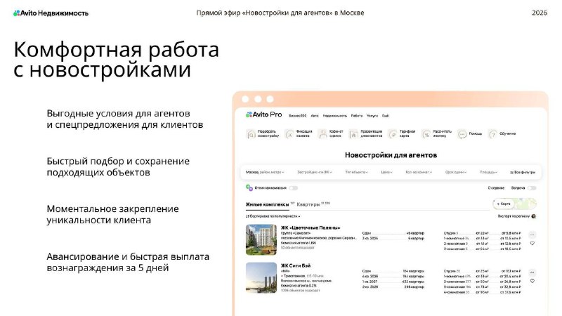 Авито Недвижимость расширила сервис «Новостройки для агентов» для региональных риелторов