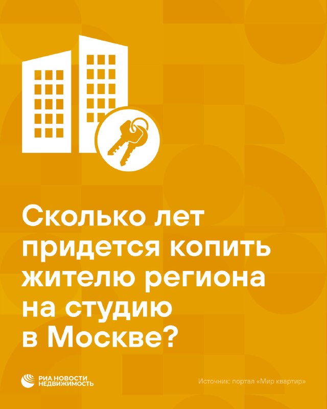 Сколько лет нужно копить на студию 28 м² в Москве: регионы и средние сроки