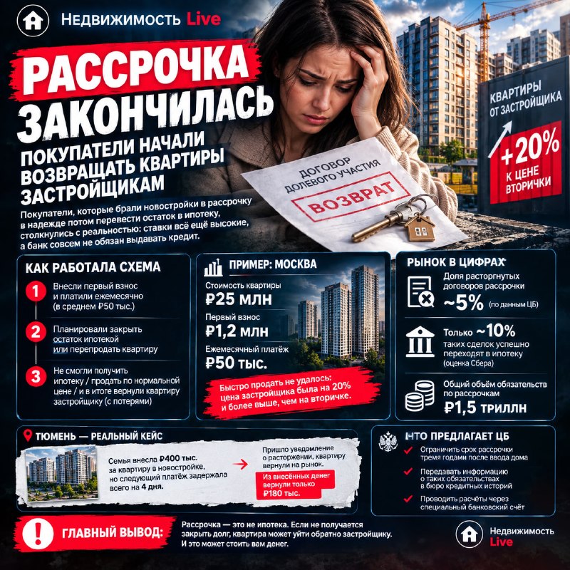 Рассрочка на новостройки закончилась: покупатели возвращают квартиры