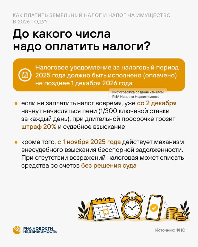 Сроки уплаты налога за 2025 год в 2026: как рассчитывают и кому положены льготы