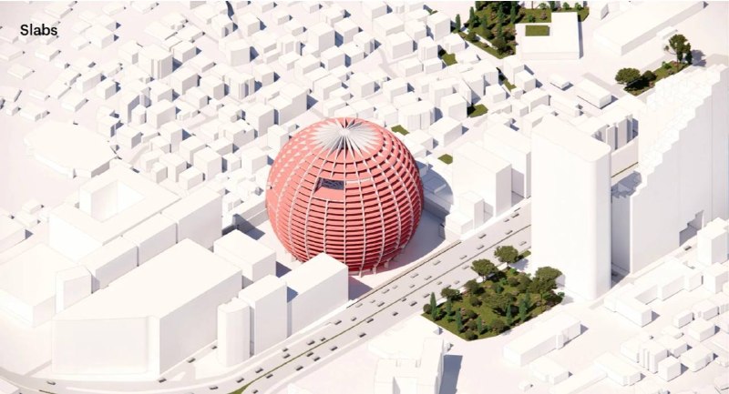 Стадион-сфера в Тиране: проект MVRDV The Grand Ballroom